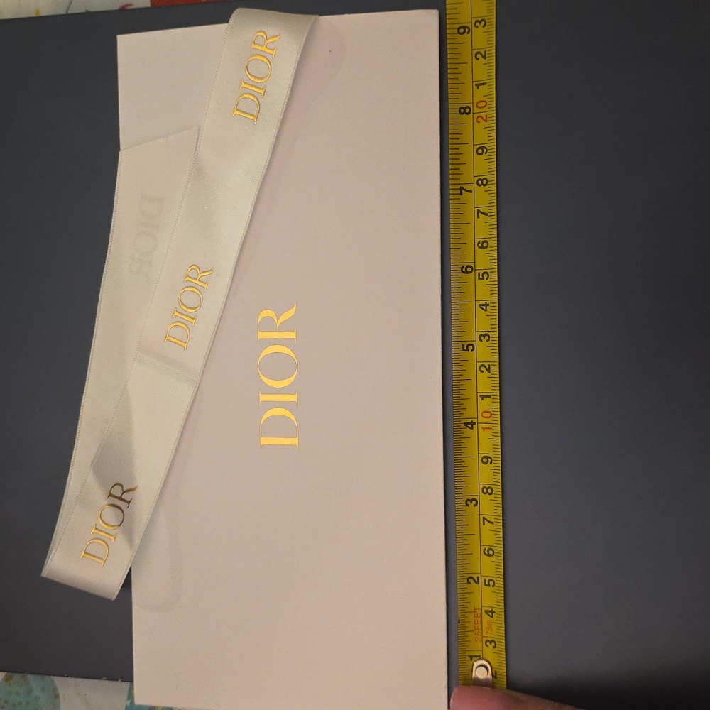 Christian Dior Receipt White Envelope Holder With Ribbon
